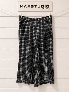 MAX STUDIO Black & White Midi Skirt – Size L